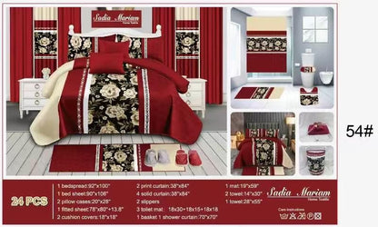 ✨ Ensemble Complet de Luxe 24 Pièces – Chambre &amp; Salle de Bain ✨