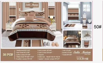 ✨ Ensemble Complet de Luxe 24 Pièces – Chambre &amp; Salle de Bain ✨